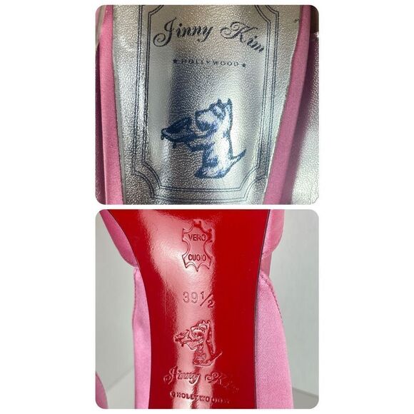 Jinny Kim Pink Satin D'Orsay Pumps 39.5 - Picture 6 of 16
